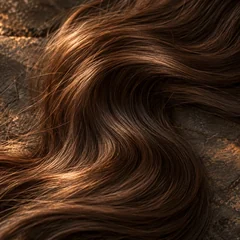 Soft chestnut strands falling in a gentle wave