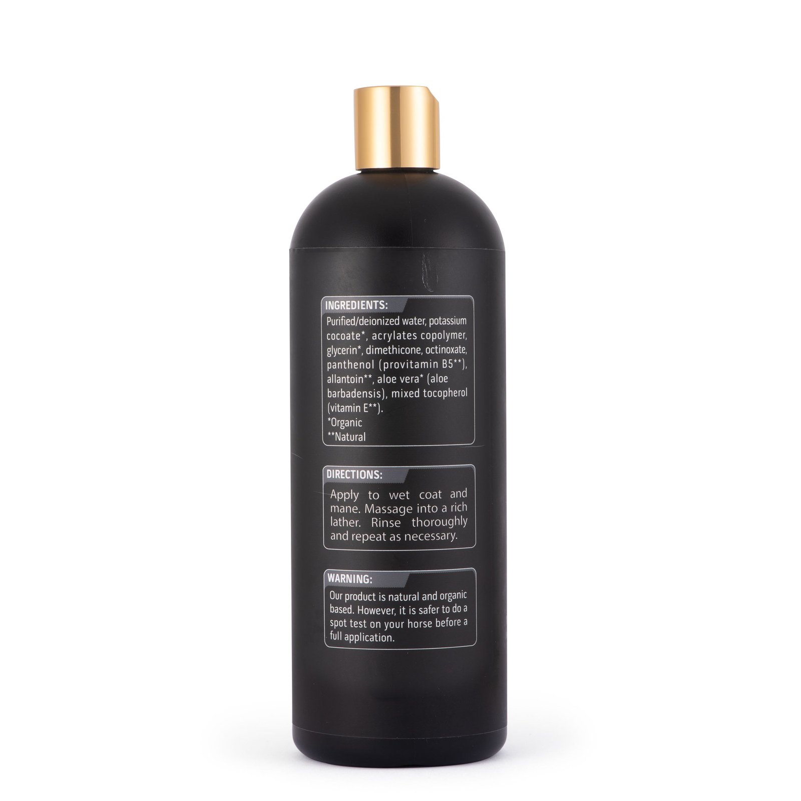 Styllian bottle back label with the full ingredient list, directions, and spot-test advice